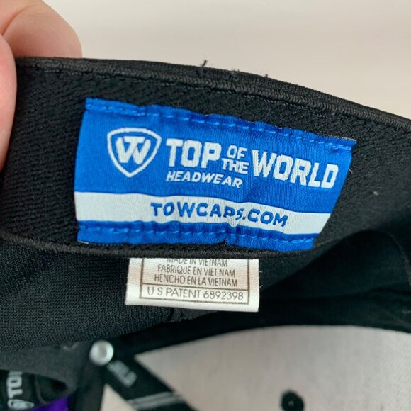 TCU Horned Frogs NCAA Black Top of the World Stretch Fitted Hat One Size - Picture 7 of 7